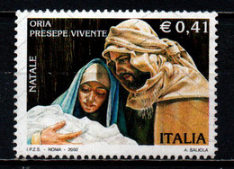 ITALIA - 2002 - NATALE RELIGIOSO - PRESEPE VIVENTE DI ORIA - USATO - 2001-10: Usados
