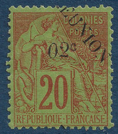 FRANCE Colonies Réunion N°29*  02c Sur 20c Variété Surcharge Décalée R Absent "EUNION" Frais Et TTB - Nuevos