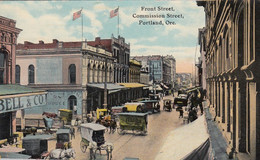 Portland Oregon, Front Street, Commercial Street, Delivery Wagons, C1900s/10s Vintage Postcard - Portland