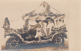 Portland Oregon, Rose Festival Parade Float Decorated Auto, C1900s Vintage Postcard - Portland