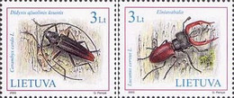 Lithuania Litauen 2003 Beetles From Red Book Set Of 2 Stamps Mint - Lituanie