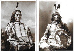 ETATS-UNIS - INDIENS - 2 Cartes Neuves - RED CLOUD Chef SIOUX Oglala Photo 1880 & FOOL BULL Sioux Photo 1900 - Other & Unclassified