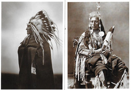 ETATS-UNIS - INDIENS - 2 Cartes Neuves - MEDECINE CROW Photo 1880 & LAZY BOY Blackfoot - Photo 1915 - Autres & Non Classés