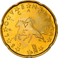 Slovénie, 20 Euro Cent, A Pair Of Lipizzaner Horses, 2007, SPL+, Or Nordique - Eslovenia