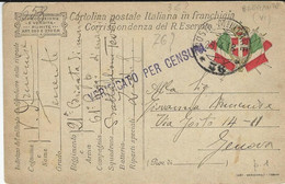 FRANCHIGIA POSTA MILITARE 76 1918 BREGANZE X GENOVA - Posta Militare (PM)