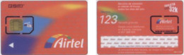 Carte SIM - Espagne - Airtel, Série B009 3456 9110, N° Noirs - Airtel