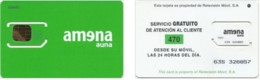 Carte SIM - Espagne - Amena Auna, Série 89340 13050 - Amena - Retevision