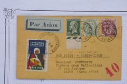 AO 12 FRANCE   BELLE LETTRE AEROGRAMME  1931 PARIS DIJON COTE D OR  +VIGNETTE EXPO PARIS +++ AFFRANC. PLAISANT - 1960-.... Brieven & Documenten