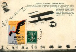 Reims * Grande Semaine D'aviation De Champagne * 1910 * Avion Biplan VAN DEN BORN * Voir Vignette - Reims