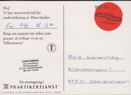 1997. SVERIGE. ADENA PICKOS Lokalpost In Oskarshamn. Red Seal On Post Card Cancelled 1997-04-22. Reservati... - JF520082 - Emisiones Locales