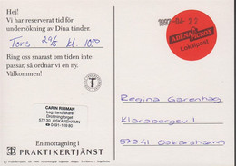 1997. SVERIGE. ADENA PICKOS Lokalpost In Oskarshamn. Red Seal On Post Card Cancelled 1997-04-22. Reservati... - JF520088 - Local Post Stamps