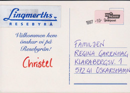 1997. SVERIGE. ADENA PICKOS Lokalpost In Oskarshamn. Red Seal On Post Card Cancelled 1997-10-01. Welcome H... - JF520089 - Emissions Locales