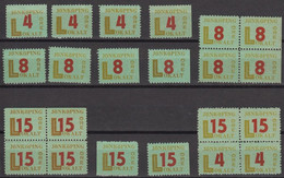 1945. SVERIGE. JÖNKÖPING LOKALT 6 Ex 4 öre + 8 Ex 8 ÖRE + 8 Ex 15 öre All Never Hinged Stamps. Note The Bl... - JF520102 - Ortsausgaben