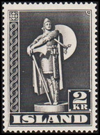 1947. ISLAND. Viking.__ 2 Kr. Grey. Perf. 14 NEVER HINGED.  (Michel 214A) - JF520151 - Ungebraucht