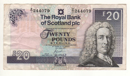SCOTLAND Scarce 20 Pounds  " Z Serie = REPLACEMENT"  P354d  "Royal  Bank Of Scotland"  Dated 27th June 2000 - 20 Pounds
