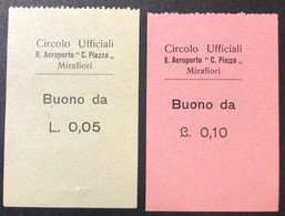 CIRCOLO UFFICIALI R. AEROPORTO C. PIAZZA MIRAFIORI BUONO L 0,05 + 0,10 LOTTO 3468 - Other & Unclassified