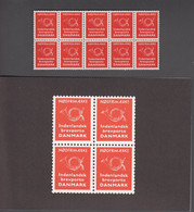 1963. DANMARK NØDFRIMÆRKE. Indenlandsk Brevporto DANMARK. 10-block. And The Original Folder.  - JF520287 - Essais & Réimpressions