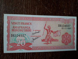 L39/48 BILLET BURUNDI . 20 FRANCS . 2007 - Burundi