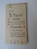 D190380  Edmondson Tram Ticket -   Dresden  1982 - Europe