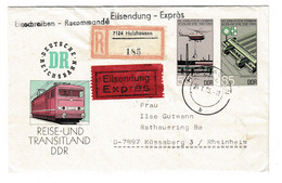 Germany DDR Teise- Und Transitland DDR Illustrated Postal Stationery Letter Cover Posted Registered 1989 Holzhausen - Umschläge - Gebraucht