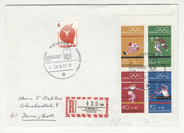 Germany Letter Cover Posted Registered 1972 München Olympic Games B220510 - Summer 1972: Munich