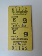 D190384 Edmondson Boat Ticket -  MAHART - Hungary -  1966 Balatonfüred - Balatonföldvár - Europe