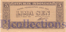 INDONESIA 5 SEN 1945 PICK 14 UNC - Indonésie