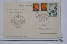 AO 14 FRANCE BELLE  CARTE 1947  SEMAINE  DE L AIR NICE POUR MONTE CARLO  + AFFRANC. PLAISANT - 1960-.... Covers & Documents