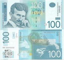SERBIA 100 DINARA 2013. UNC BB Prefix. - Servië