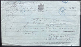 FRANCE Telegramme De Paris Pendant La Commune Daté Du 5 Avril 1871 Dateur Ondulé  " Bureau Central " En Bleu RR - Télégraphes Et Téléphones