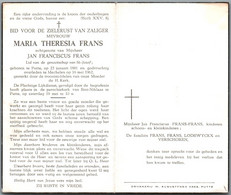 Bidprentje Putte - Frans Maria Theresia (1881-1962) - Imágenes Religiosas