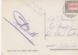 1937 - CP De BENGASI Corrispondenze Vers MILANO - Colonie Italiane Poste Libia 10 Cent - Libia