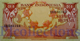 INDONESIA 10 RUPIAH 1959 PICK 66 UNC - Indonésie