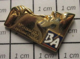 1718b Pin's Pins / Beau Et Rare / THEME : ALIMENTATION / YAOURT BA AU BIFIDUS ACTIF ; Au Bifidus Passif , Y'a Pas ! - Alimentation