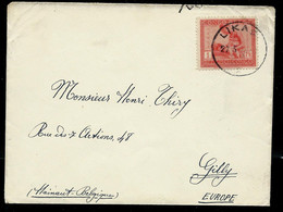 Lettre  Obl. LIKAS 27/03/?? Pour Gilly (BE) Avec N° 128 - Covers & Documents