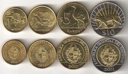 Uruguay - Set 4 Coins 1 2 5 10 Pesos 2011 - 2012 UNC Lemberg-Zp - Uruguay