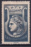 1935 - RADIODIFFUSION - YVERT N°1 * MH (PETITES ADHERENCES) - COTE = 80 EUR - France Radiodiffusion