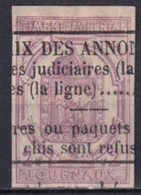 JOURNAUX - 1868 - YVERT N° 1 OBLITERE TYPO - COTE = 85 EUR. - Giornali