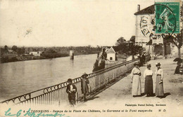 Tonneins * La Rampe De La Place Du Château * La Garonne Et Le Pont Suspendu - Tonneins