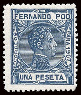 Fernando Poo - Edi ** 162 - 1907 - 1Pta. Azul - Fernando Po