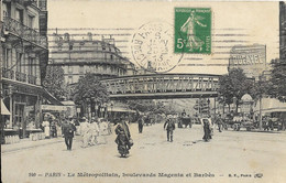 Cpa Paris, Métropolitain, Boulevards Magenta Et Barbès, Pub Dufayel - Arrondissement: 18