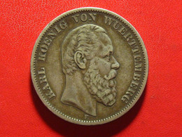 Allemagne - Wurtemberg - 5 Mark 1876 F Charles Ier 8203 - 2, 3 & 5 Mark Silver