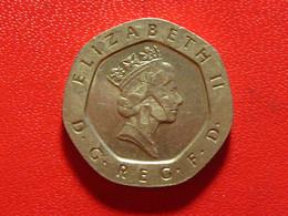 Grande-Bretagne - UK - 20 Pence 1993 Fauté Sur L'avers, Croix Sur Visage 8185 - 20 Pence