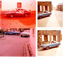 4 Photos Couleurs Originales Opel Manta Bleue Métallisée Au Fil Du Temps Vers 1977 Et Terrible Accident Pour Finir 1980. - Cars
