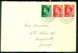 Great Britain 1937 Cover From Callander (Perthshire) To Germany SG 457 And 458 - Lettres & Documents