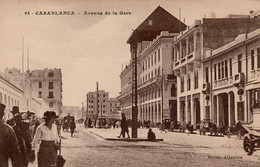 CASABLANCA (Maroc) à Petit Prix - Avenue De La Gare  - 1922 -  Bon état - 2 Scans - Casablanca