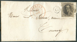 N°3 - Médaillon 10c. Brun Obl. P.120 Sur Lettre De TOURNAY Le 27 Octobre 1850 + Boîte Rurale G Vers Tournai.   - 19348 - 1849-1850 Medallones (3/5)