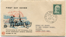 AAT ENVELOPPE 1er JOUR DU N°7 CINQUANTENAIRE DE L'EXPEDITION.....DEPART G.P.O ADELAIDE 18 OCT 61 POUR LE SUD VIETNAM - FDC