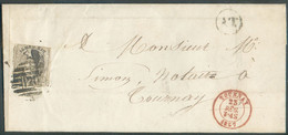 N°6 - Médaillon 10c. Brun, Obl. à Points P.120 Sur Lettre De TOURNAY le 23 Décembre 1857 + Boîte Rurale AT Vers Tournay. - 1851-1857 Medaglioni (6/8)