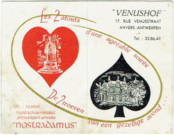 Carte Visite. "Venushof" - "Nostradamus";  Anvers/Antwerpen. Carte à Jouer. As De Coeur. - Visitekaartjes